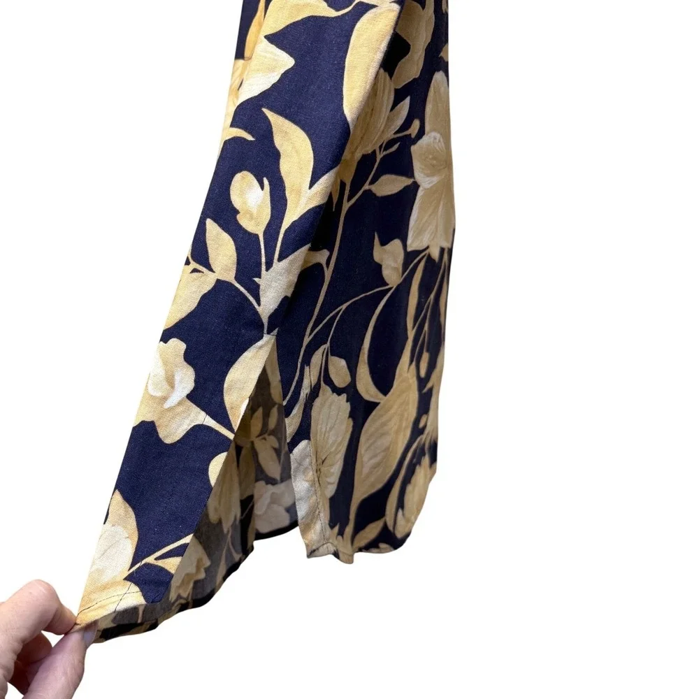 Joie Floral Linen Set Sleeveless Top and Wide Leg‎ Pants Relax Vaca Luxe Size M